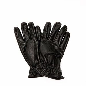 NWT. Zara Black Leather Zippered Gloves. Ref. 6388/304.